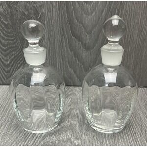 Vintage Holmegaard Kluk Kluk Danish Glass Decanters w/ Stopper MCM - Set of 2